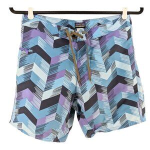 Patagonia Blue and Purple Chevron Board Shorts